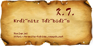 Kránitz Tóbiás névjegykártya